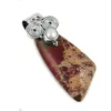 God Blessing Bezel Setting Gemstone Picture Jasper_Pearl Fancy Shape 925 Sterling Silver Pendant, Wholesale Fashion Jewelry 2019
