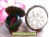 Unique design finger rings coco wood with bone hand carving