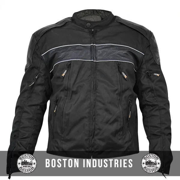 High Visibility Mens Gun Metal Jacket Armored Motorcycle Jacket