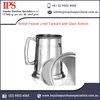 British Pewter Lined Tankard with Glass Bottom