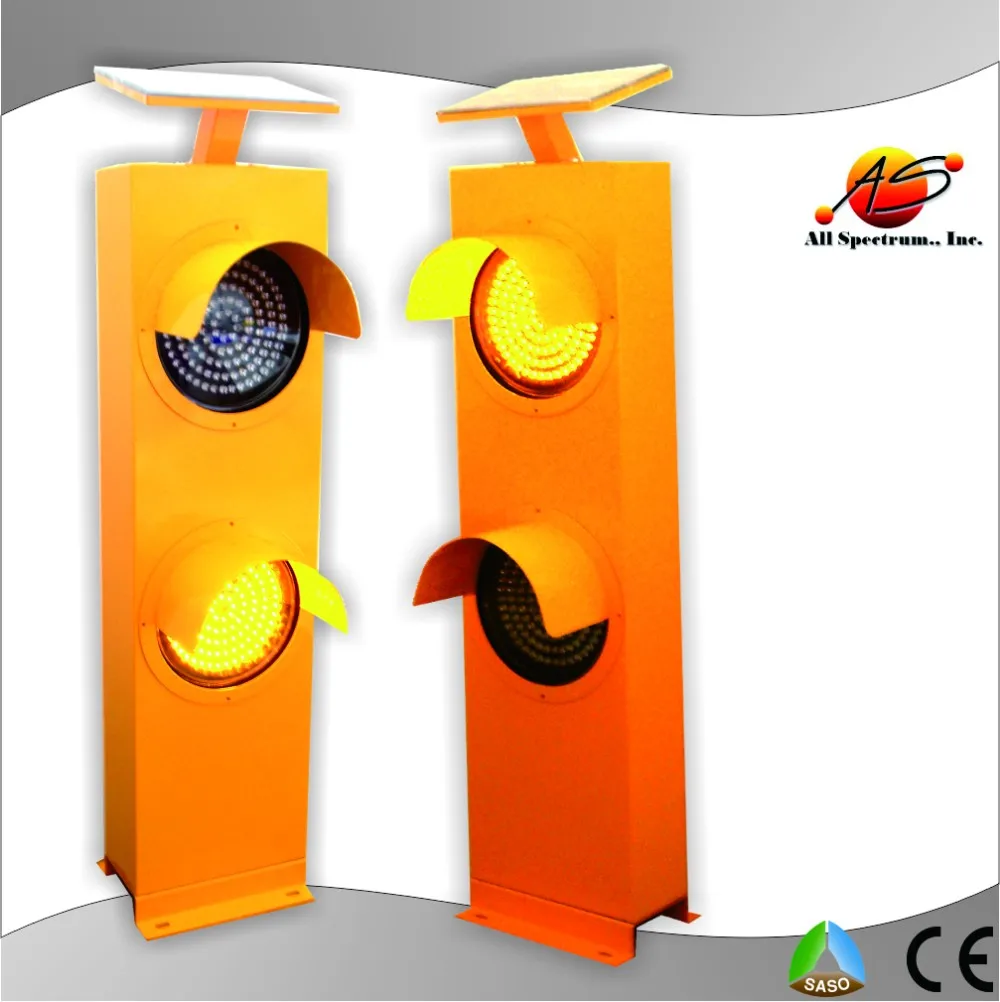 Twin Solar Flasher Highway Entry Safety Yellow Led Beacon Signal