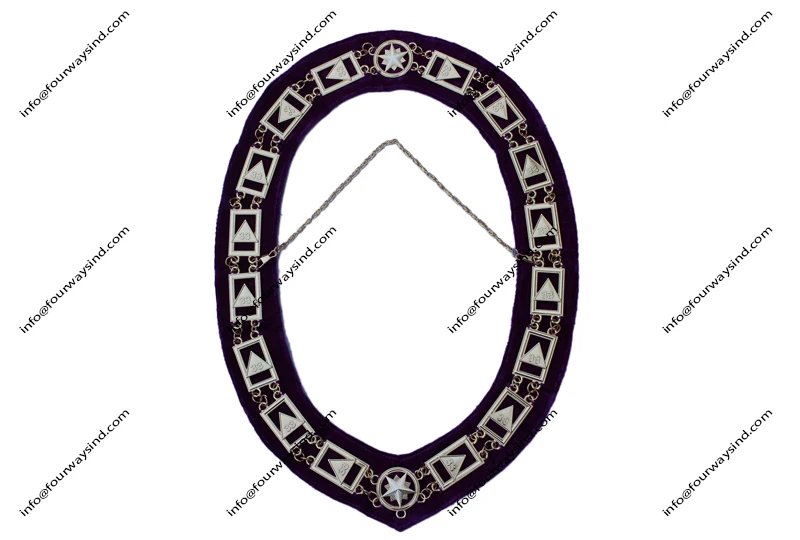 33rd Degree Gold Chain Collar Regalia Purple Velvet Backing