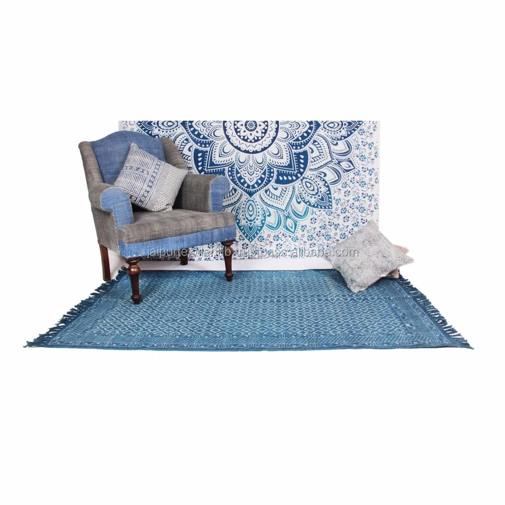 Desain Baru Katun Tenun Tradisional Tradisional India Karpet 4x6 Desain Baru Katun Tenun Tradisional Tradisional India Karpet 4x6