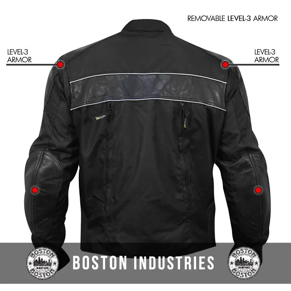 High Visibility Mens Gun Metal Jacket Armored Motorcycle Jacket ...