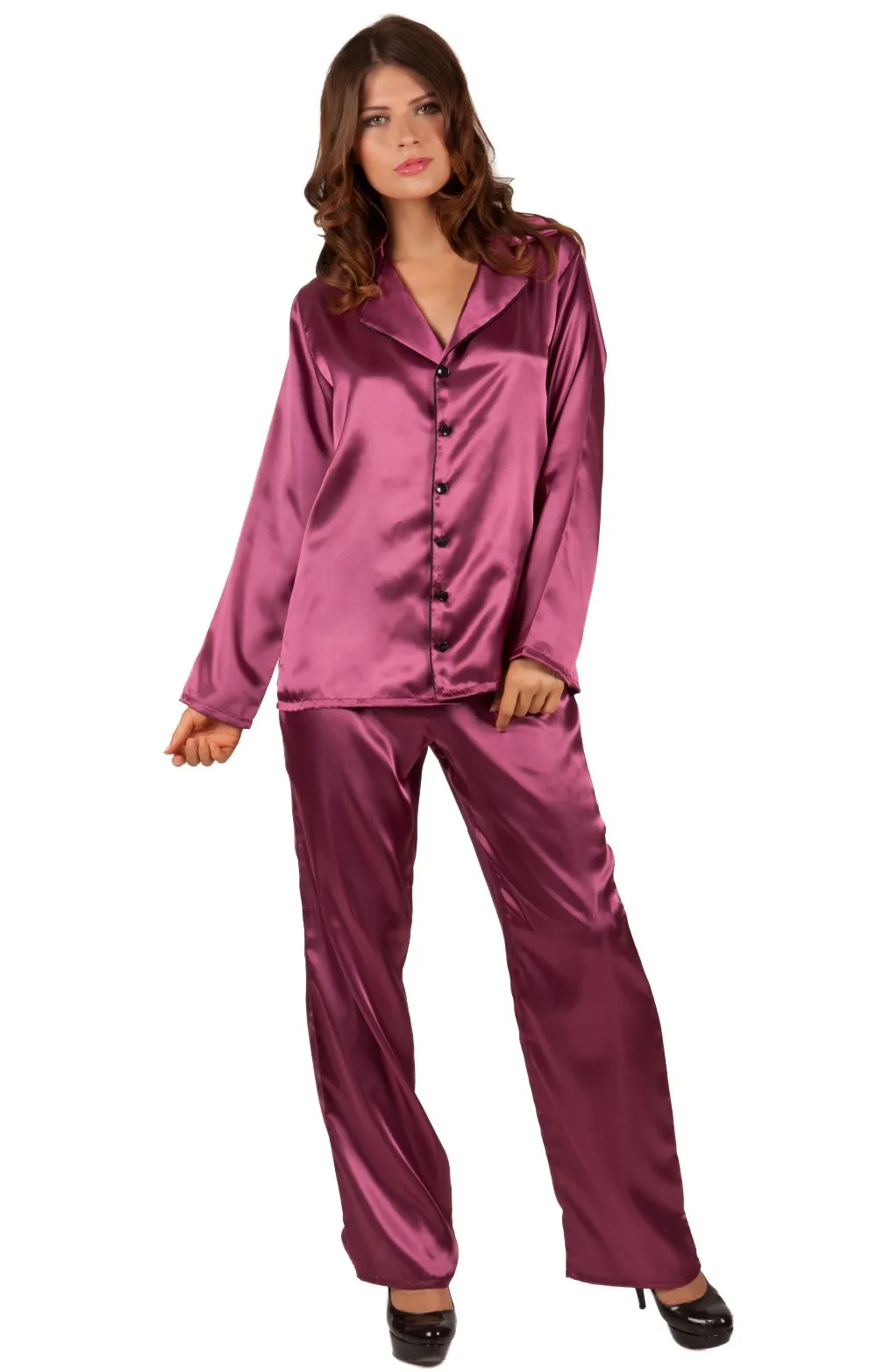 Zhymiorre — Ensemble Pyjama En Satin Pour Femmestenue Décontractée À Manches Longues Buy 2683