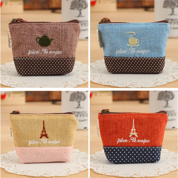 Fashion New Design Canvas Coin Purse Factory Wholesale Promotional Coin Purse Small Zipper Pouch ...