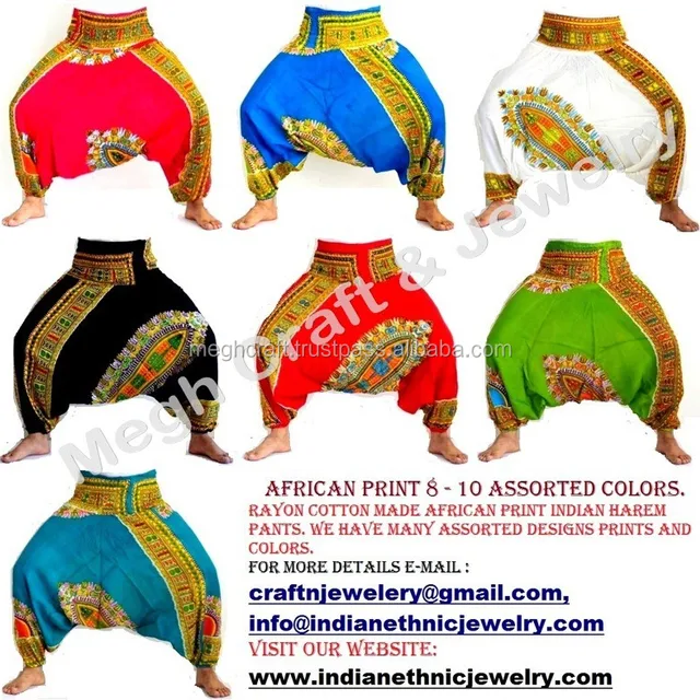 African printed cotton harem,Indian Cotton Afghani sarouel-Aladdin-Alibaba Pants/Trousers,Wholesale African printed harem pant