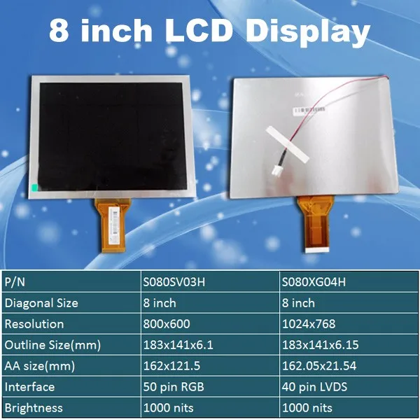 8 Inch Tft Lcd Module With 1024x768 Resolution 4 3 Aspect Ratio Industria Lcd Screen Panel S080xg04h Buy 8 Inch Tft Lcd Module 1024x768 Lcd Screen Panel 8 Inch 1024x768 Product On Alibaba Com