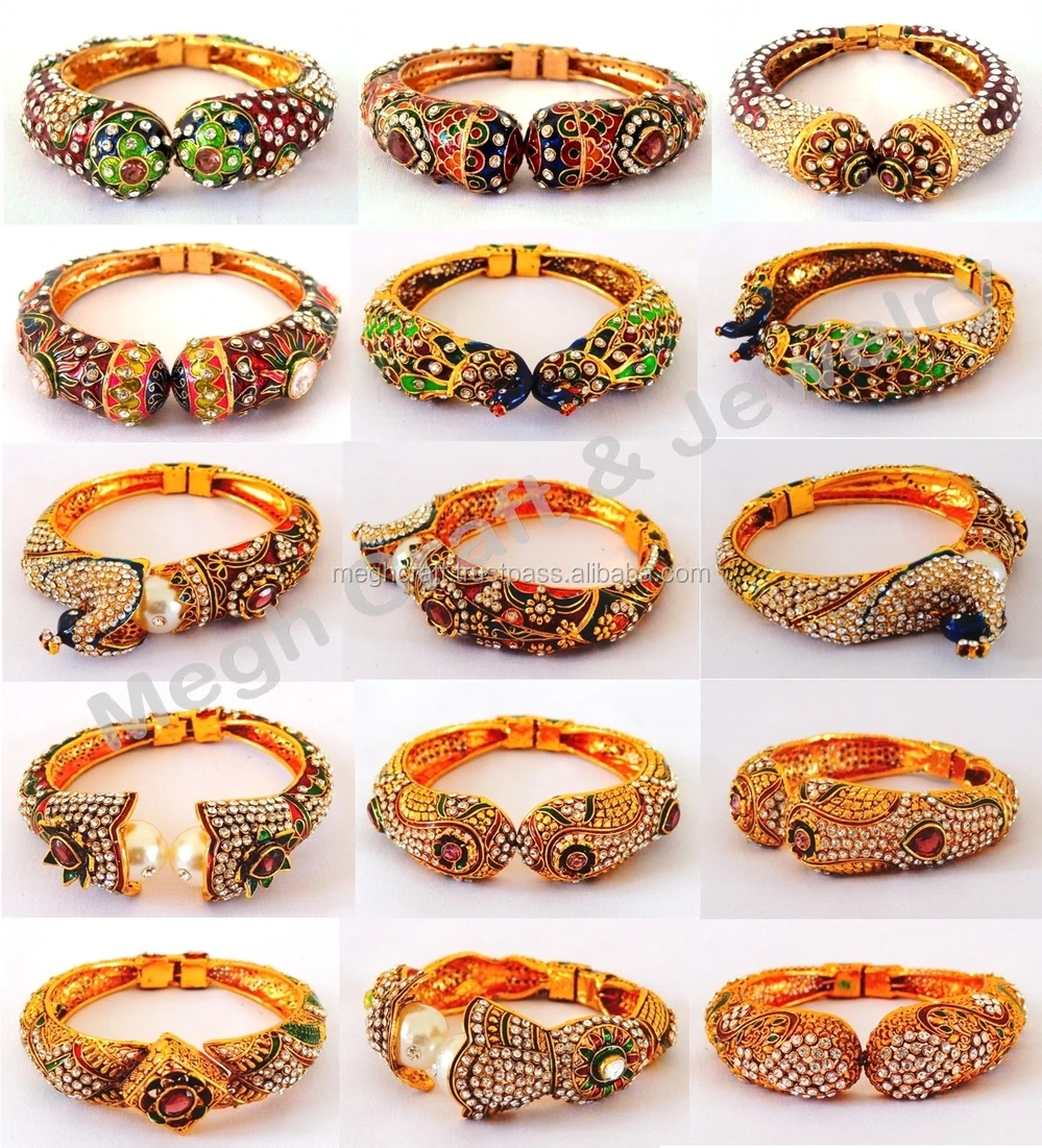 Banithani Indian Bollywood Traditional Goldtone Kada Bracelets Bangle Jewelry 26
