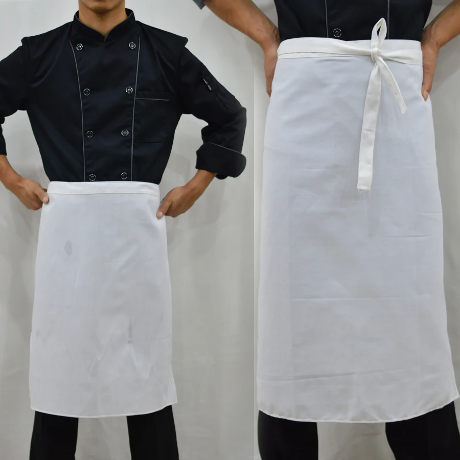 white half apron