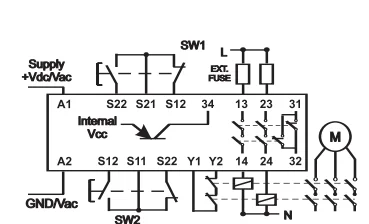 Nd12dcg,Two Hand Safety Modules Category 4,Safety Relay Carlo Gavazzi