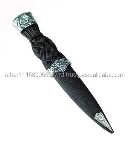 THISTLE KILT SAFETY SGIAN DUBH SILVER DUMMY PEWTER MOUNT WITH DIFFERENT STONES