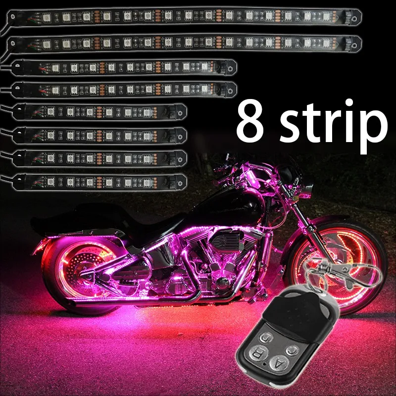 Durable 12v All Color SMD5050 Flexible Led Strips Cruisers Motorcycles led lights 15 Color Kit with remote controller