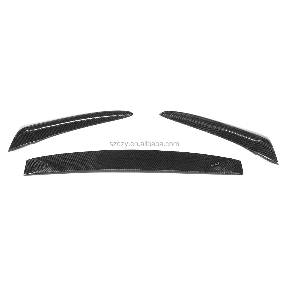 3pcs Carbon Fiber Front Bumper Lip Body Kit Spoiler for Nissan Sentra 2020-2021