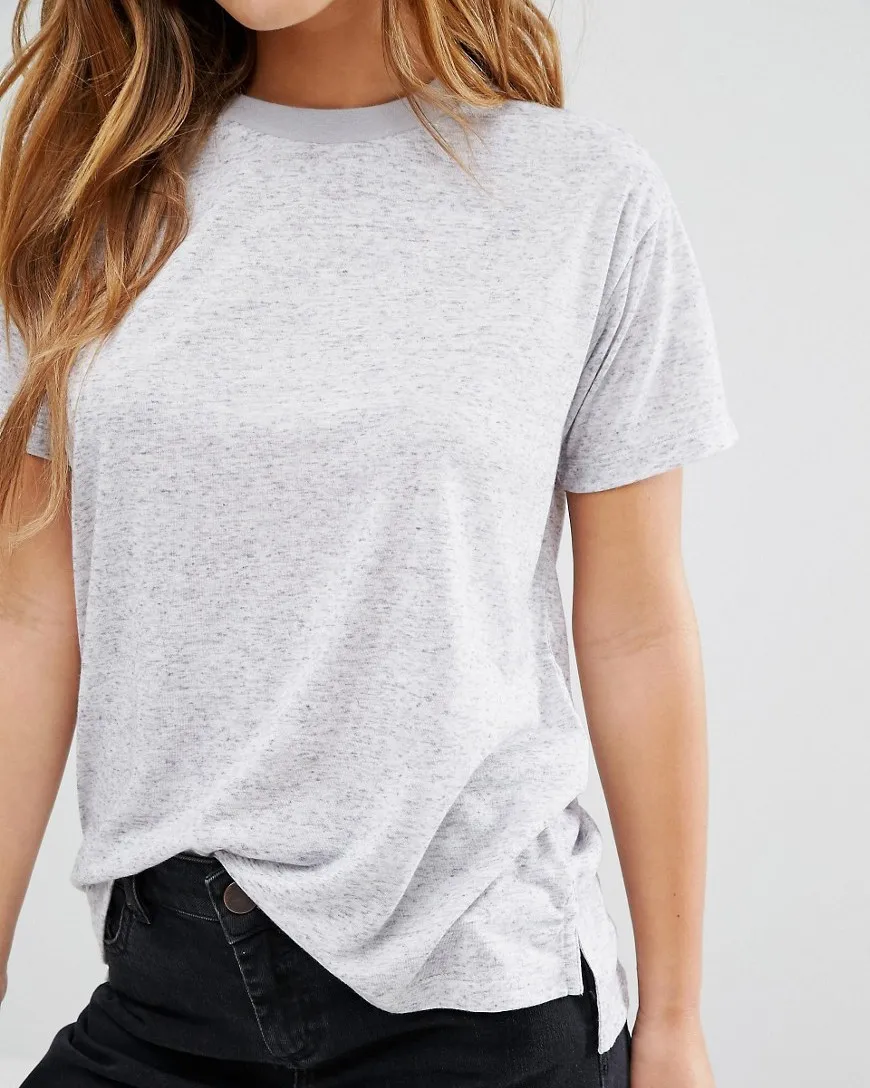 Wholesale Plain White Women T-Shirt Custom Bulk Cotton Lady Tee Shirts