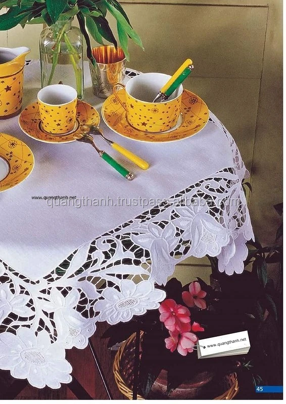 Hand Embroidery Table Cloth Cutwork Embroidery Table Cover Buy Hand