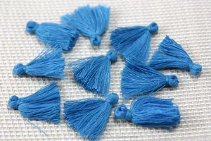 Mini Tassels, 2,5cm Cotton Tassels, Small Tassels, Dark Blue Tassel, Handmade Mini Tassels, Mini Cotton Tassels,