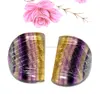 Match Pair Awesome Natural Fluorite Carving D Shape Cabochon 24X35mmApprox AAA+++ Good Quality On WholeSale Price
