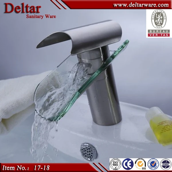 Gravity casting faucet, UPC faucet professional manufacturer, waterfall faucet with glass