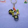 Metal wire miniature bicycle model key chain
