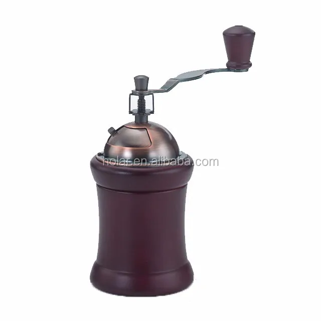 [holar] 100% Taiwan Made Conical Manual Coffee Grinder With Rubber Wood