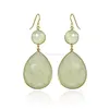 Beautiful Chalcedony Gemstone levish Green Colour Nice Dangle Charm Earring