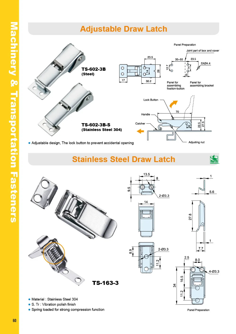Ts6023bs Toggle Door Compression Panel Draw Adjustable