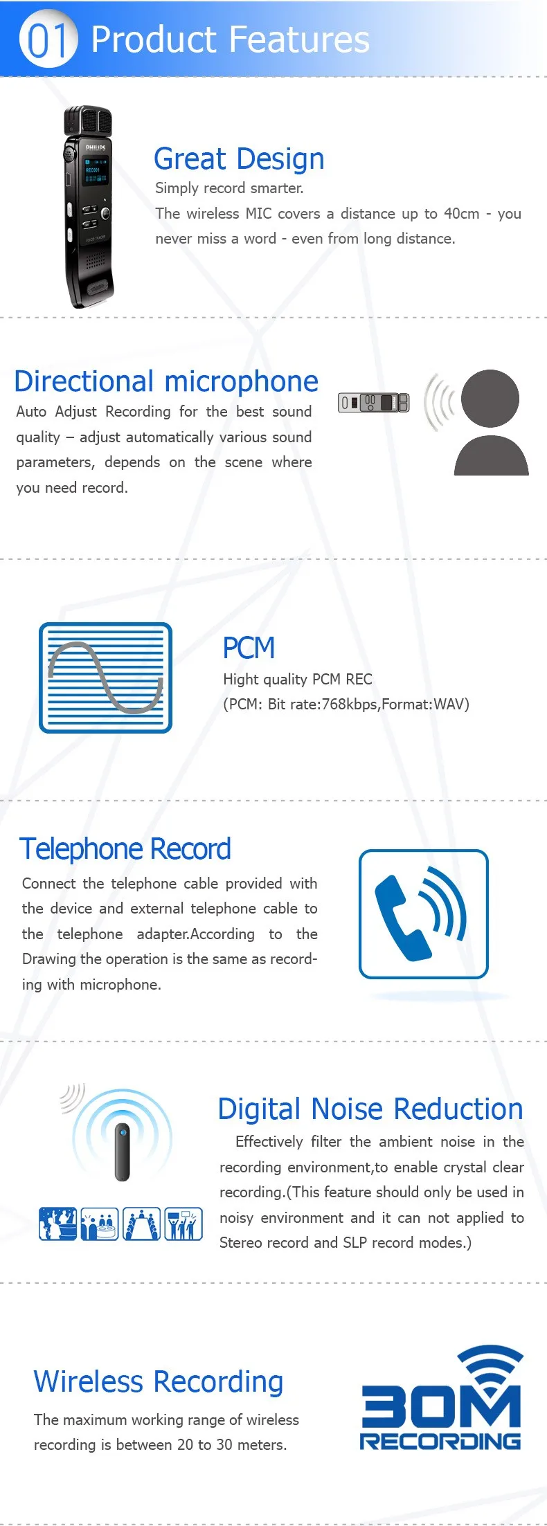 PHILIPS digital voice recorder as corporate gift set ideas