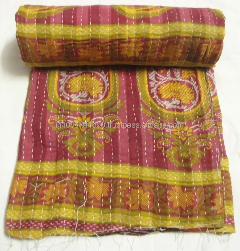 View Larger Image Vintage Handmade Kantha Quilt Fine Quality Hand