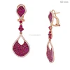 Genuine Ruby 18k Gold Clip On Earrings New Jewelry