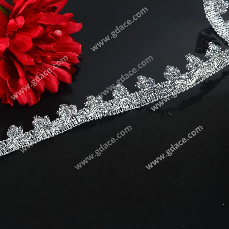Silver Sequin Trimming Bridal Lace Trims China
