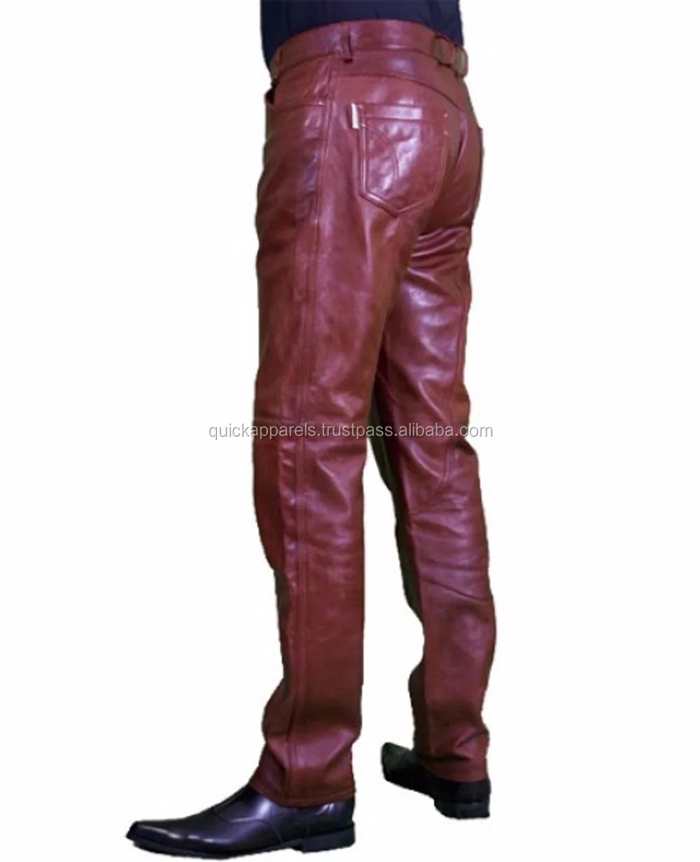 fitted leather pants
