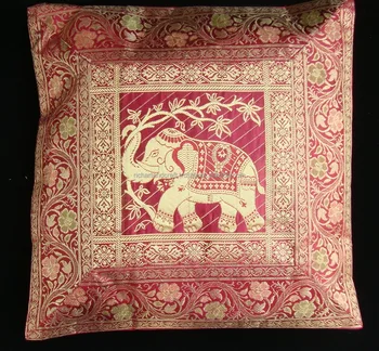 16 Elephant Animal Brocade Pillow Cushion Cover India Decoration