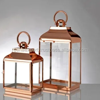 Copper hurricane lantern