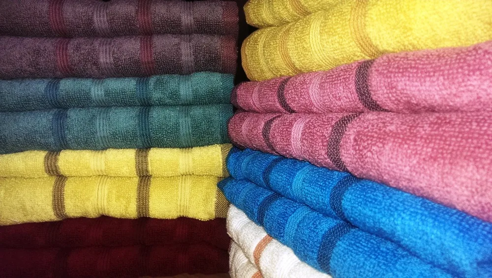 bright colored towels