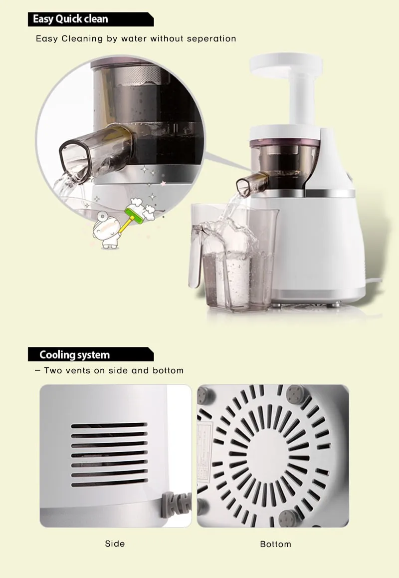 Korean Slow Juicer Patented Mutual Counter Rotation System Function Msj