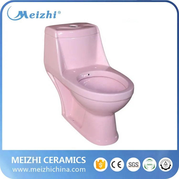 S-trap or P-trap ceramic piece pink color toilet