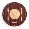 Wooden wall clock handmade "Time to have lunch"