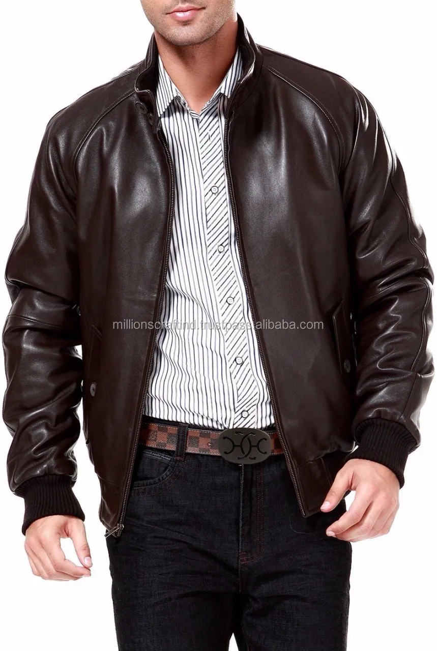 Leather Madness Brown Aviator Sheep Skin Leather Jacket,Bomber Design ...