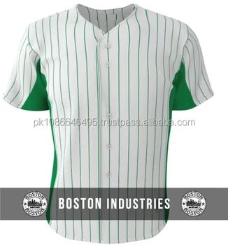 Green Stripe Sublimated Baseball Jersey 