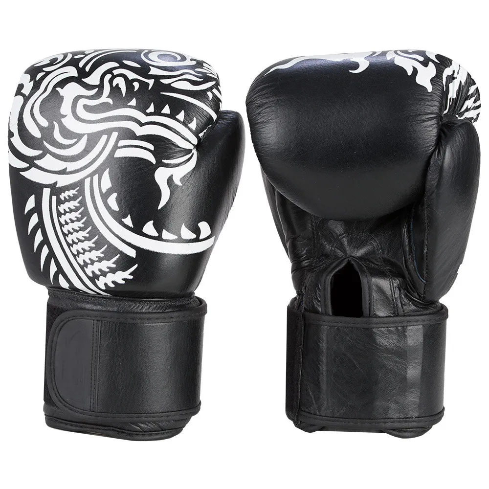 Fire Power Muay Thai Leather Boxing Gloves Black - Buy Boxing Gloves ...