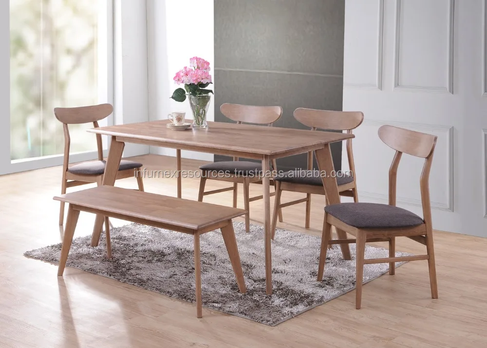 Solid Rubberwood,Dining Set,Dining Chair,Dining Table,Rubberwood