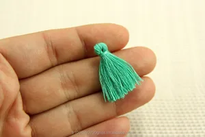 Mini Tassels, 2,5cm Cotton Tassels, Small Tassels, Green Tassel, Handmade Mini Tassels, Mini Cotton Tassels,