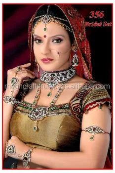 Wholesale Bridal Jewelry Set Indian Wedding Rhine Stone Jewelry