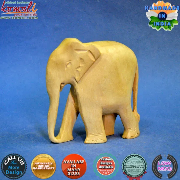 Indian Hand Carved Wooden Elephants Carving Home Decor Souvenir - Buy ...