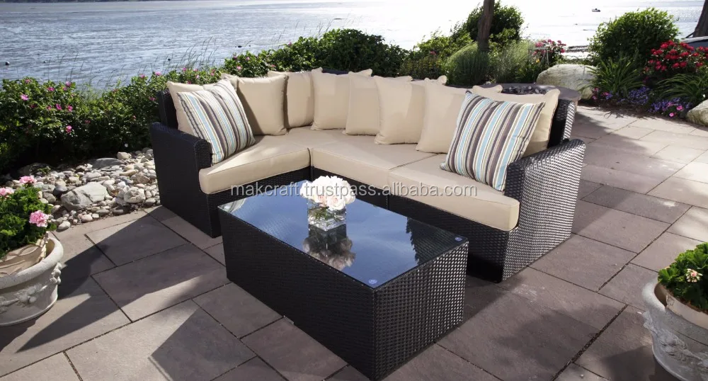 All Weather Capri Sectional Wicker Rattan Outdoor Garden Furniture All Weather Capri Sectional Wicker Rattan Outdoor Garden Furniture Corner L Shape Chaise Lounge Living