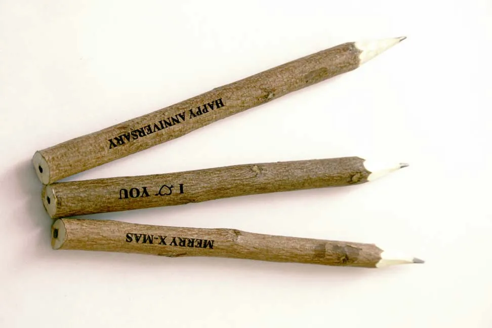 Custom Made Recycled Wooden Pencils With Logo Engraving For Promotions