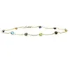 Very Pretty Smart Colourful Multistone Round Cut Bezel Set Micron Gold Bracelete Bangle