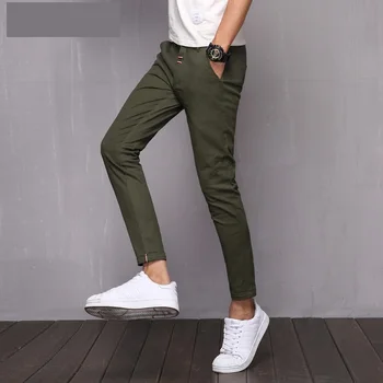 Casual Mens Ankle Length Slim Fit Chino 