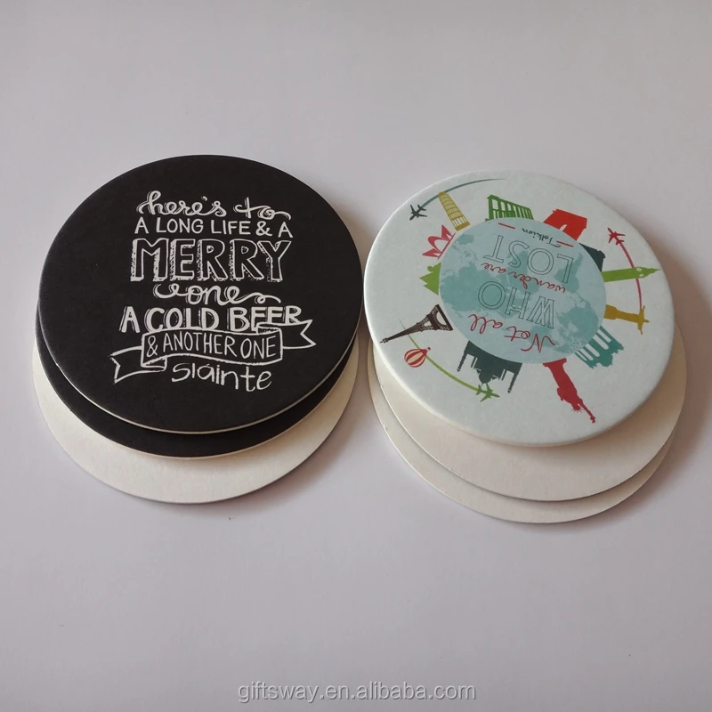 Promotional Gifts Custom Absorbent Paper Bar Drink Coaster Made In